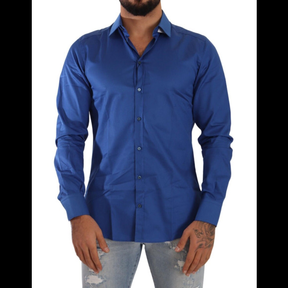 Dolce & Gabbana Other - Dolce & Gabbana Blue MARTINI Cotton Slim Fit Formal Shirt